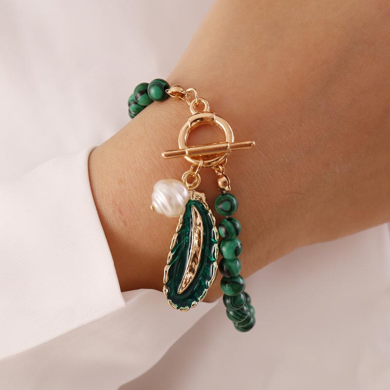 Malachite Necklace and Bracelet Set