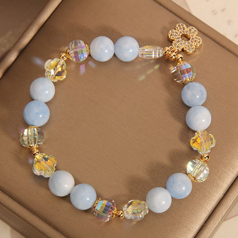Aquamarine Flower Bracelet