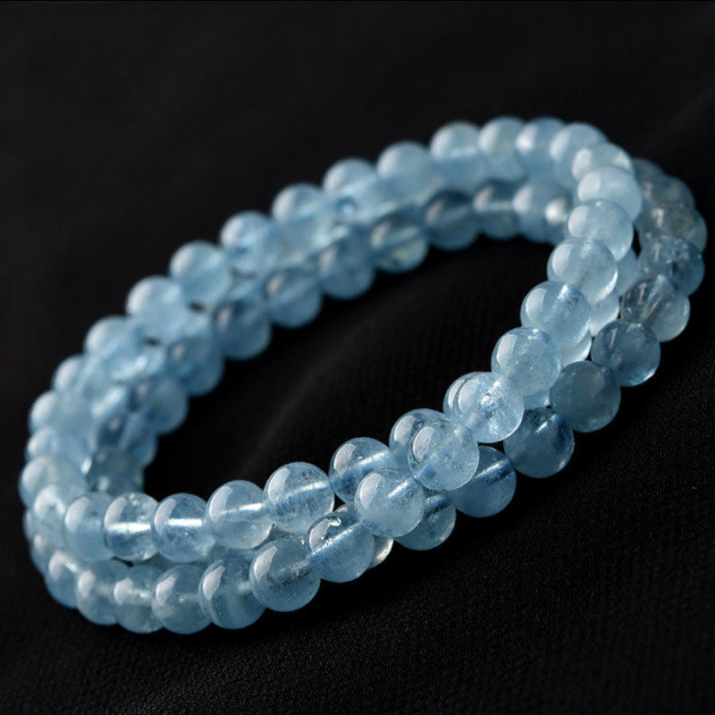 5–7mm Aquamarine Bead Bracelet by Worn Within