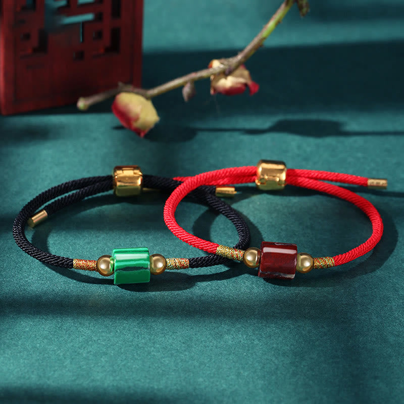 Aventurine Malachite Braided Rope Bracelet by Worn Within
