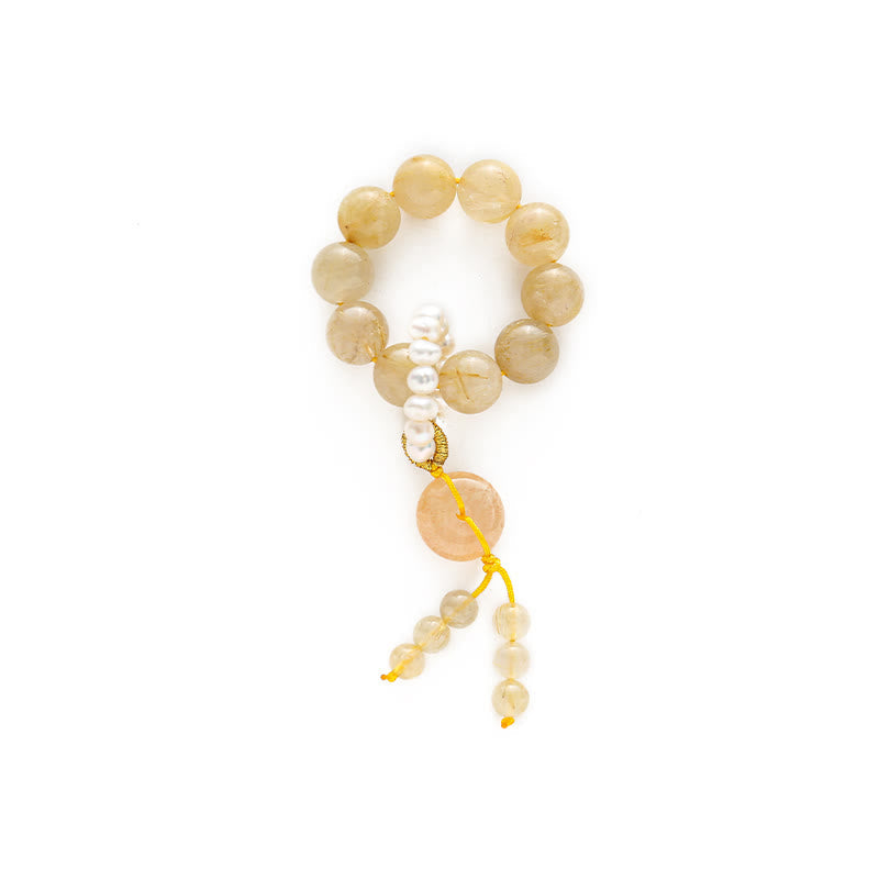 Citrin Friedensschnallen-Mala-Armband