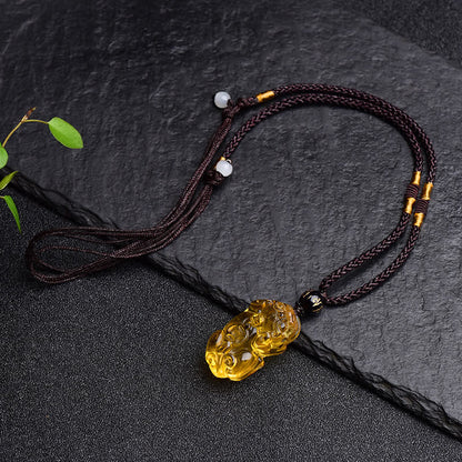シトリン貔貅ネックレス