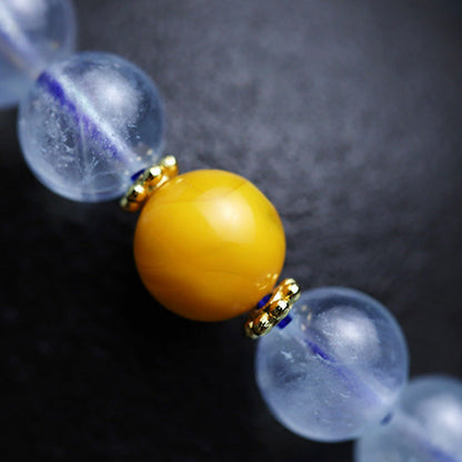 Aquamarine Red Agate Gourd Charm Bracelet