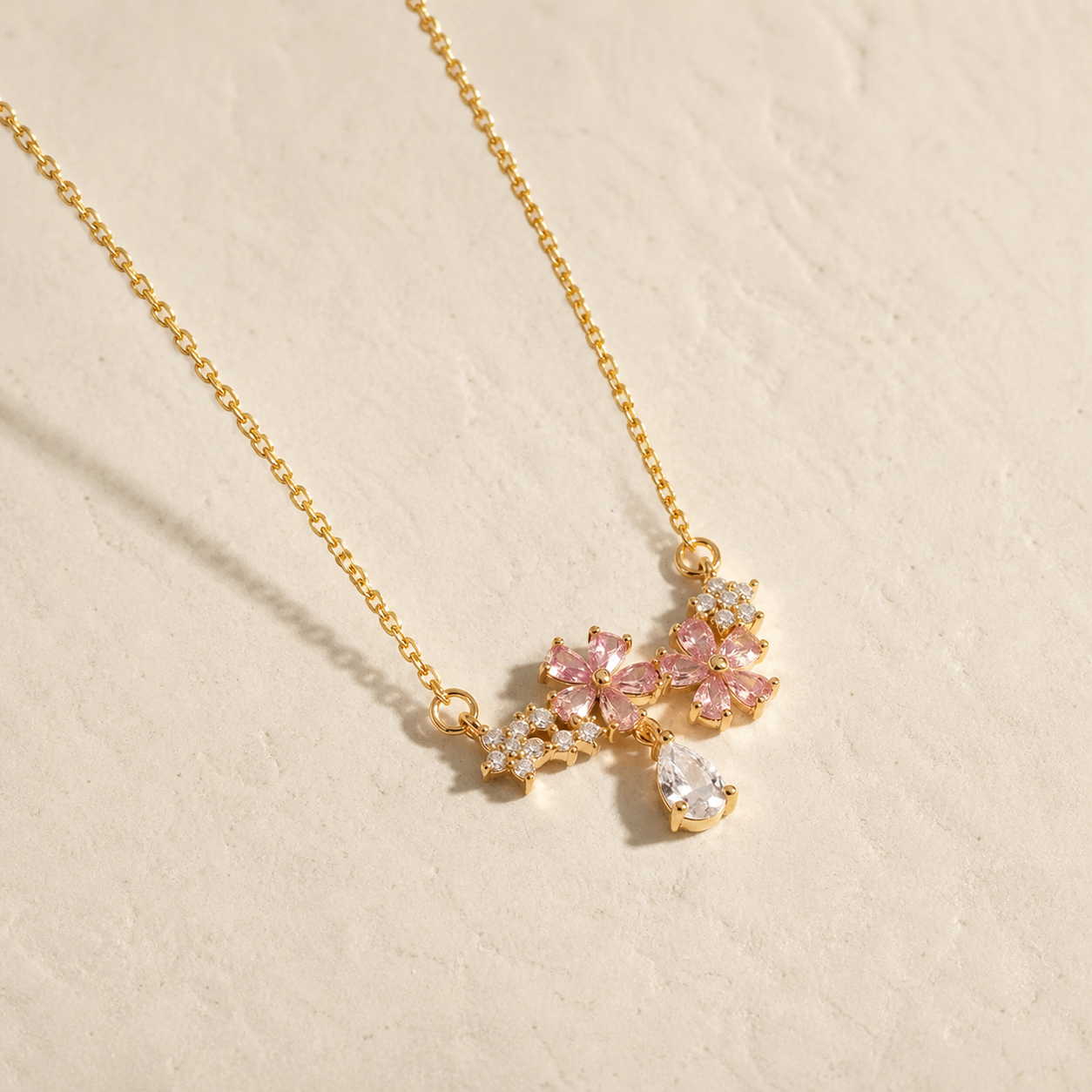 Blush Blossom Necklace & Bracelet Set