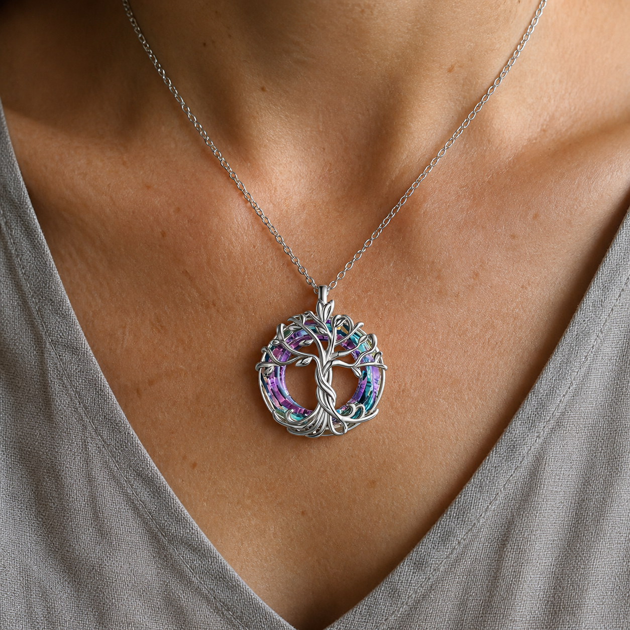Tree of Life crystal necklace