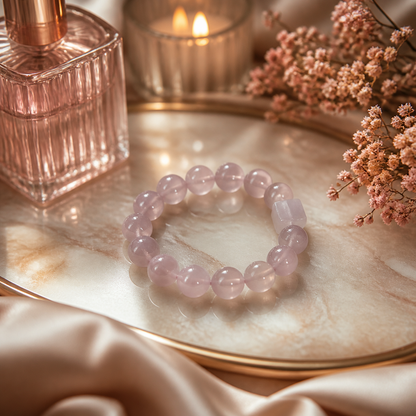 Soft Heart Rose Quartz Bracelet