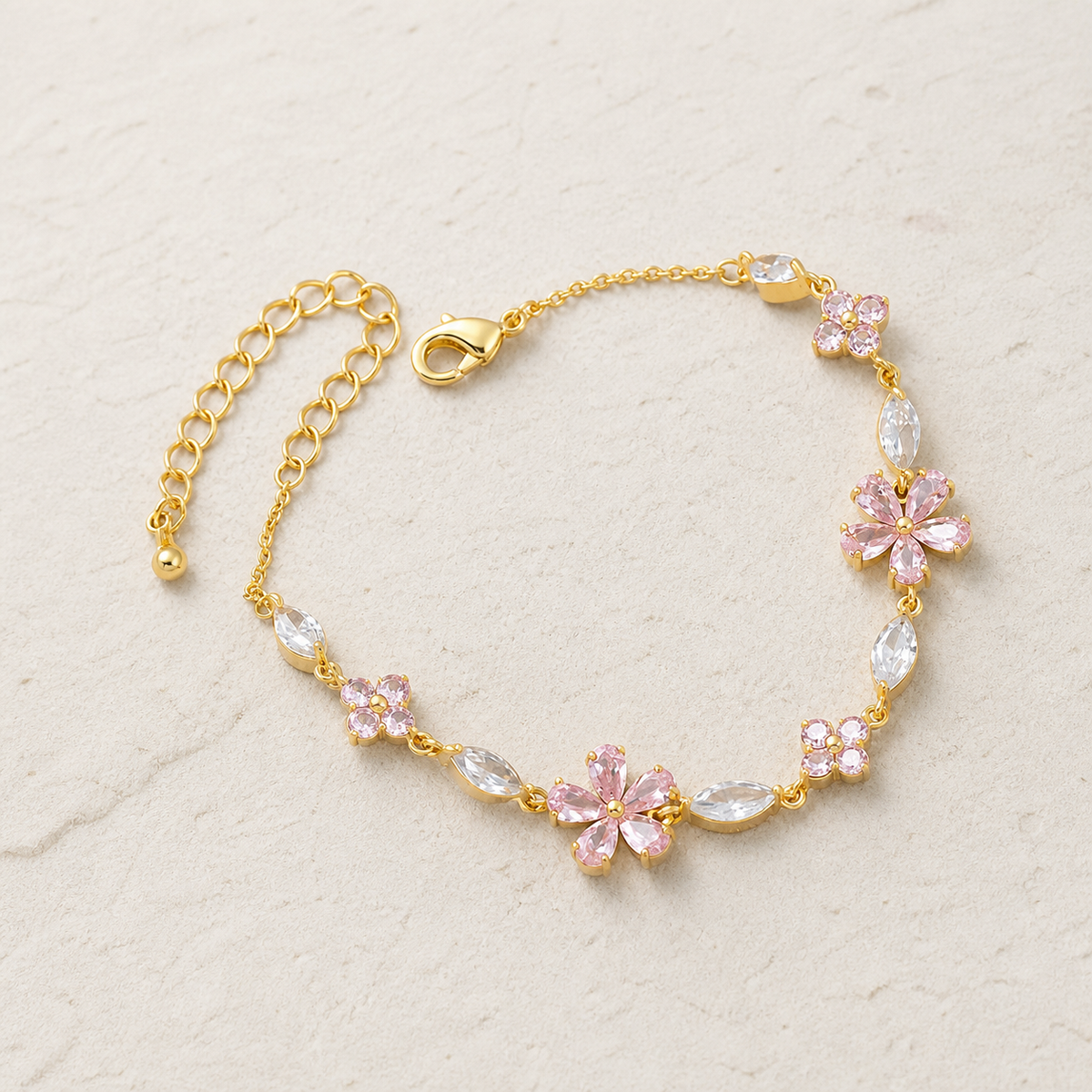 Blush Blossom Necklace & Bracelet Set
