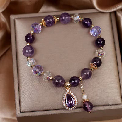 Amethyst Zirkon Herz Anhänger Armband