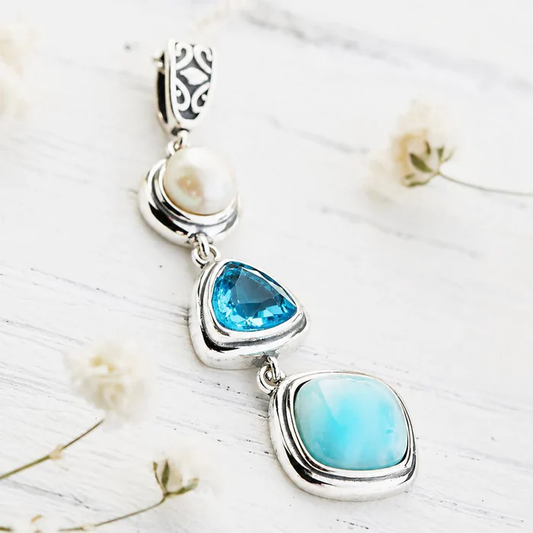 Silver Larimar Necklace by Worn Within