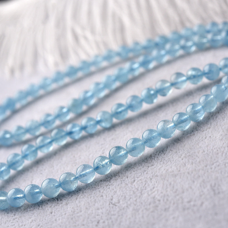 5–7mm Aquamarine Bead Bracelet
