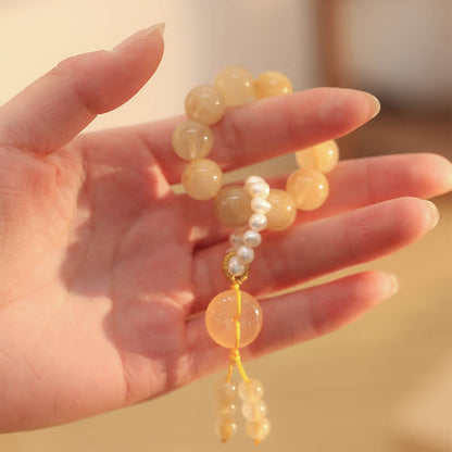 Citrin Friedensschnallen-Mala-Armband
