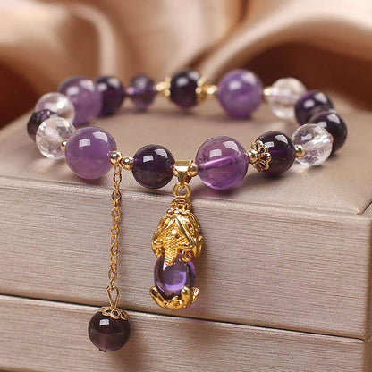 Amethyst Copper Pixiu Bracelet