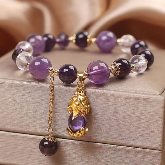 Amethyst Copper Pixiu Bracelet