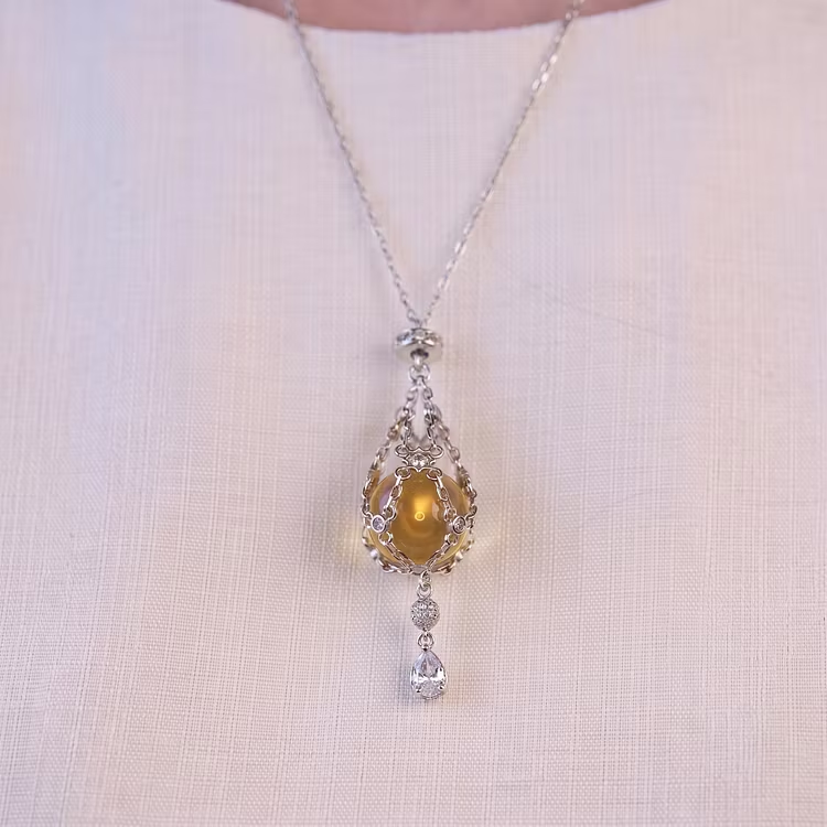 Natural Crystal Pouch Necklace