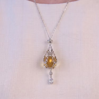 Natural Crystal Pouch Necklace