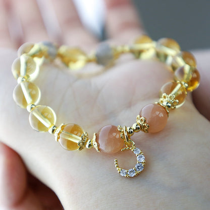Citrine Crescent Moon Bracelet