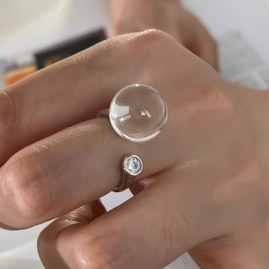 Clarity Orbit Adjustable Natural Clear Quartz Ring
