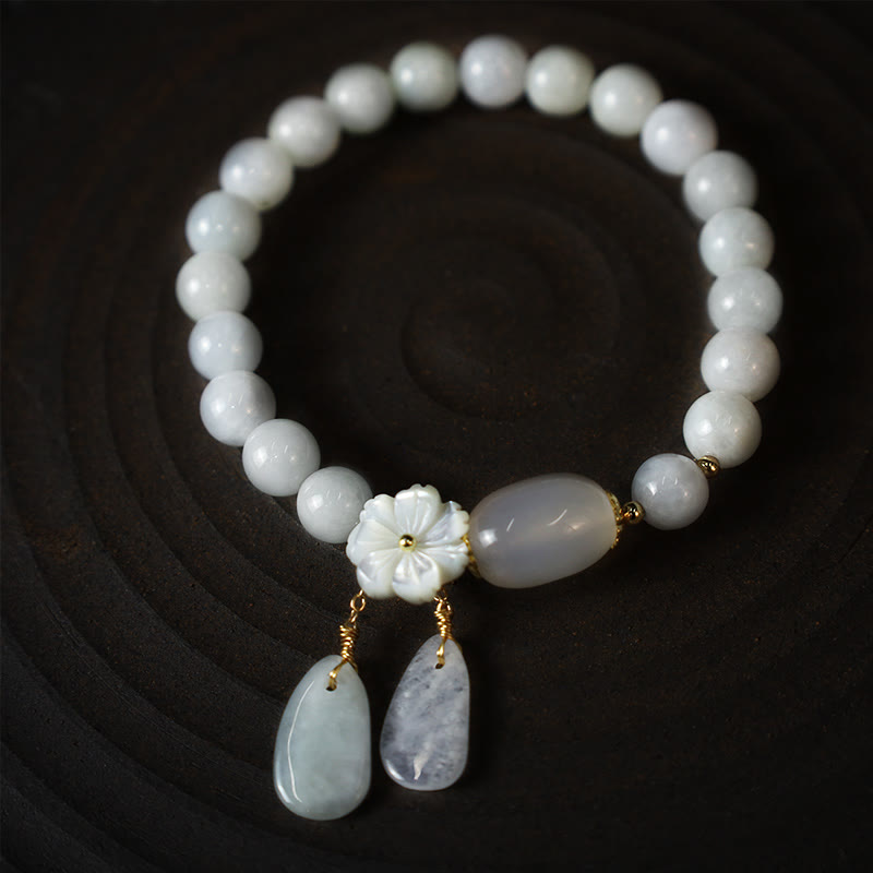 White Jade Bead Bracelet